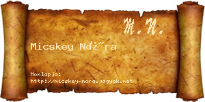 Micskey Nóra névjegykártya
